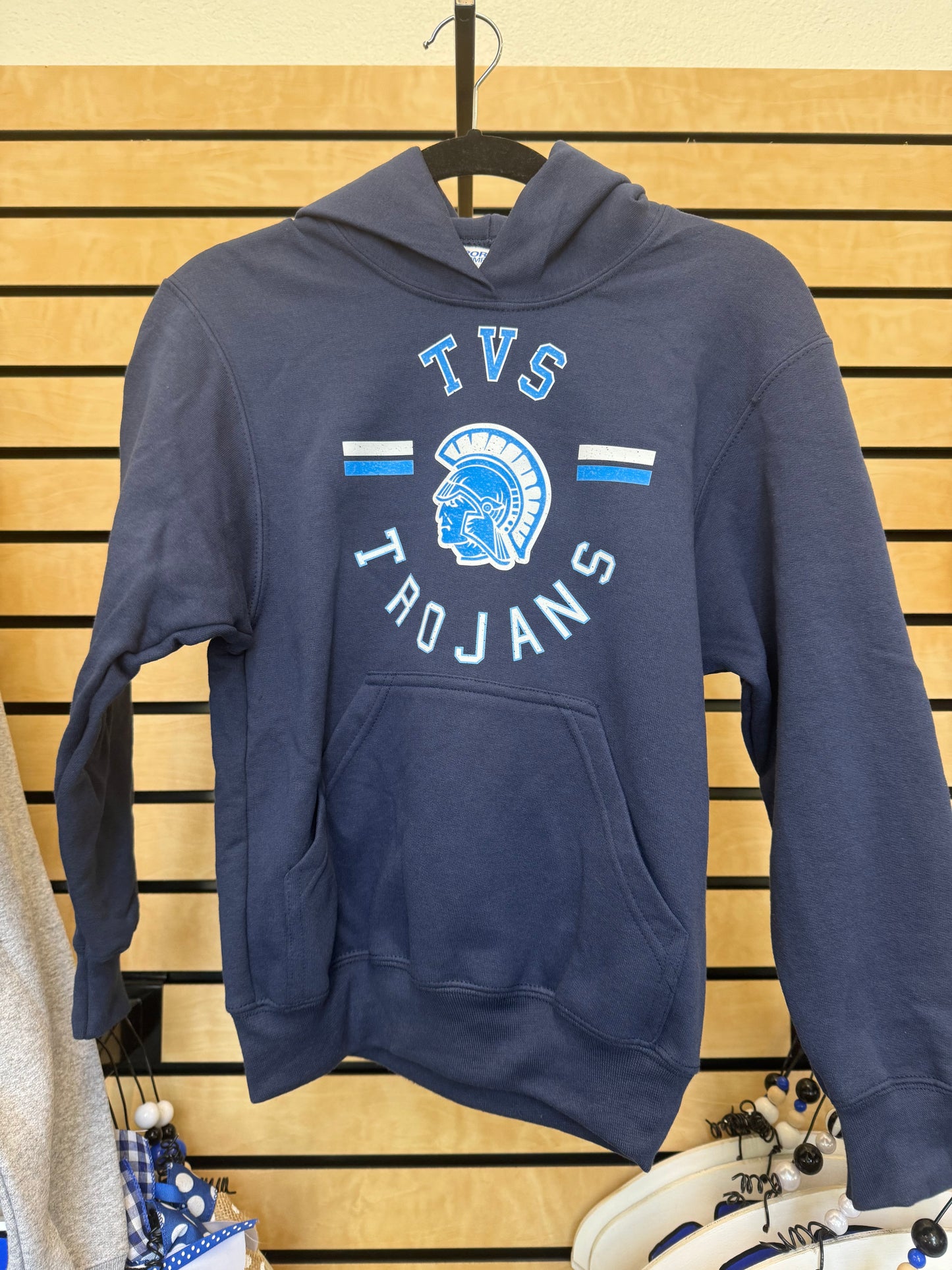 Youth M-XL Trojans Navy Hooded Sweatshirt