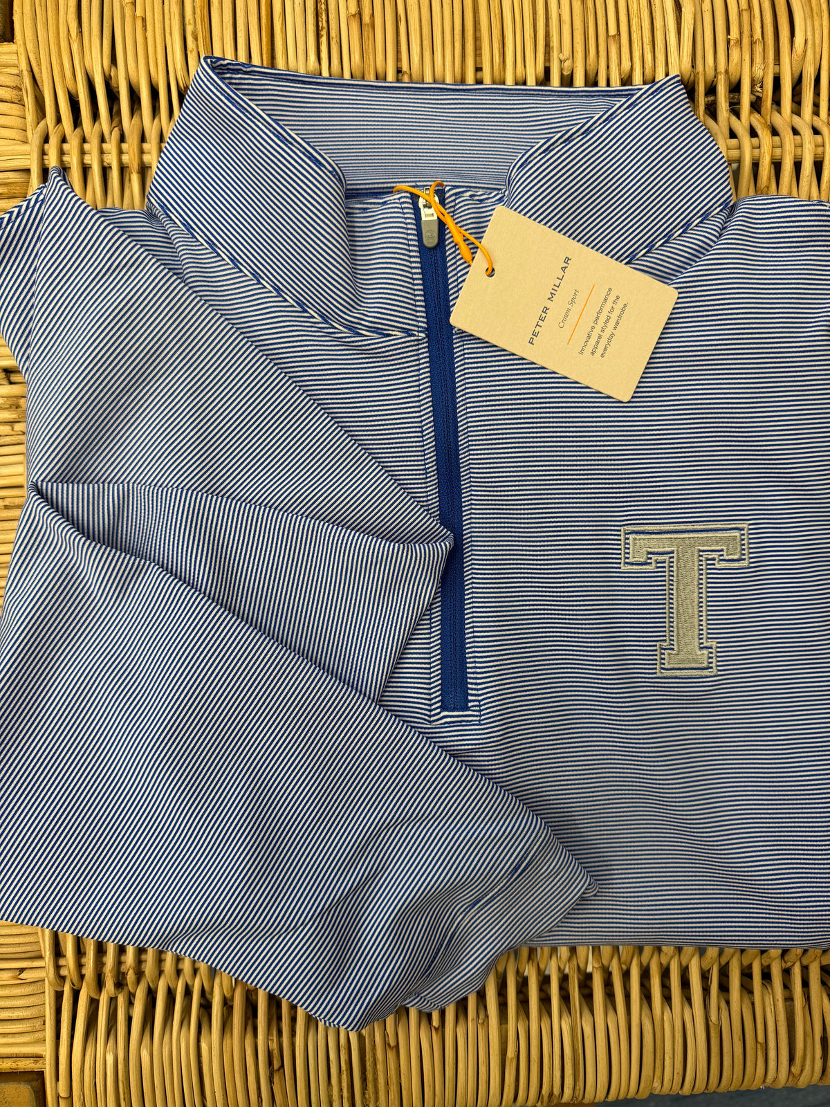 Peter Millar Men’s Sugar Stripe Quarter Zip