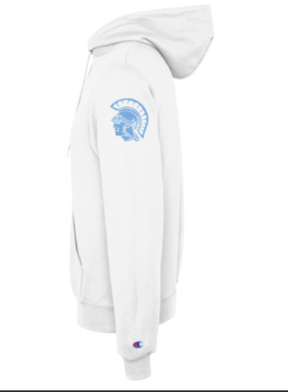 Adult Champion Trojans White Hoodie with Sleeve Detail