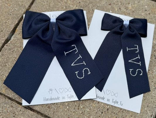 Navy Handstitched TVS Bow