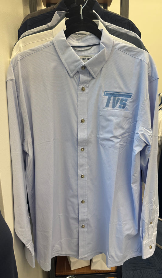 Blue Micro Check Ultra-Lite Poncho Long Sleeve Shirt