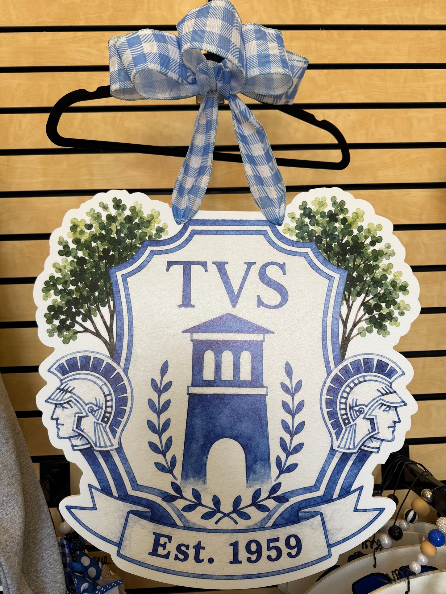 Bell Tower Watercolor Door Hanger