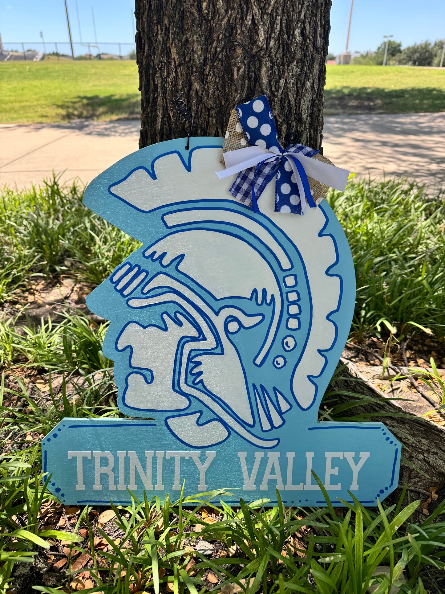 Trinity Valley with Trojan Head Door Hanger