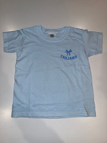 Trojans Light Blue Bow Tee
