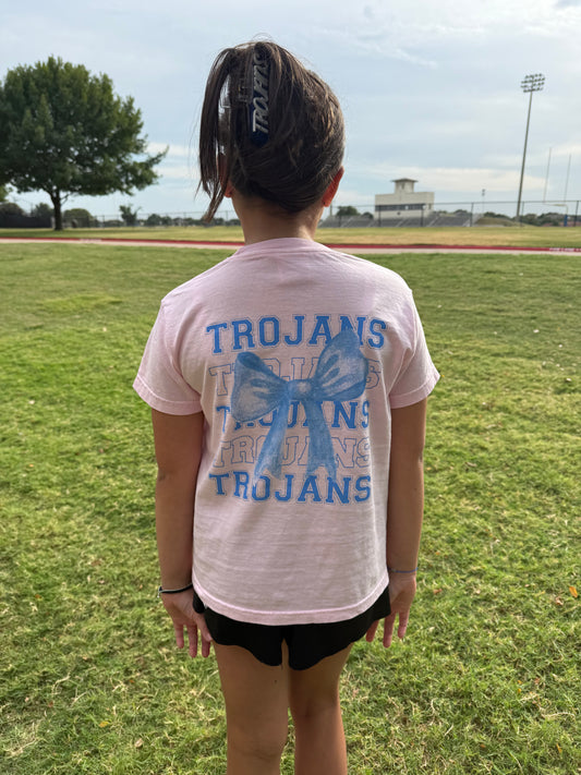 Trojans Light Pink Bow Tee