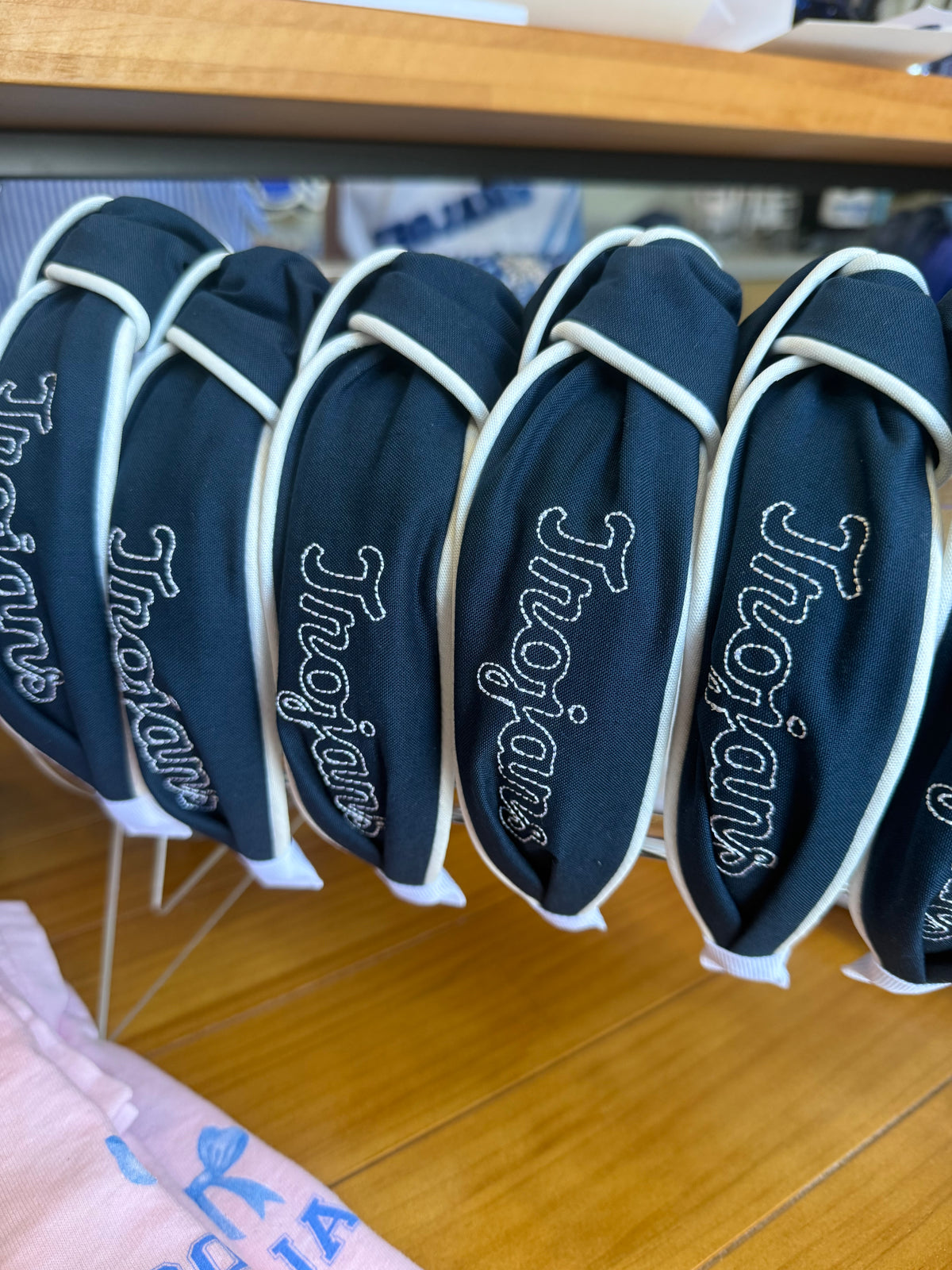 Navy with White Piping Headband