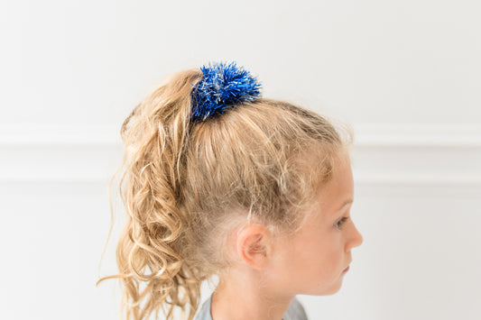 Royal Blue Tinsel Scrunchie