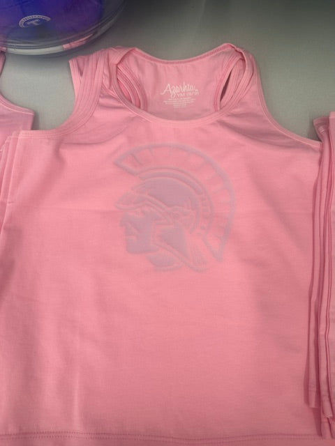 Pink Tank Top with Trojan Head