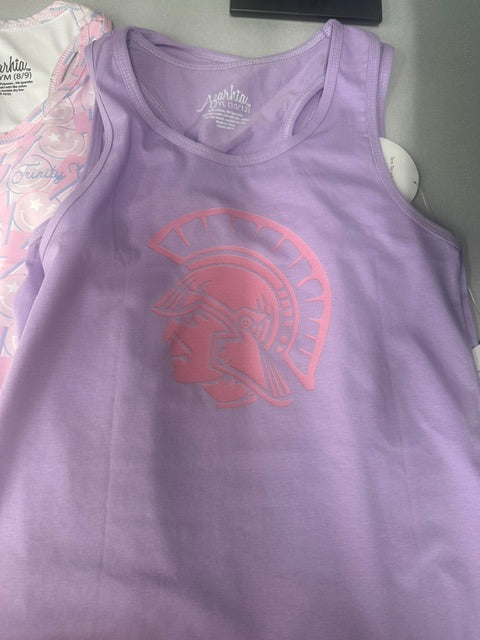 Lavender Tank Top with Trojan Head