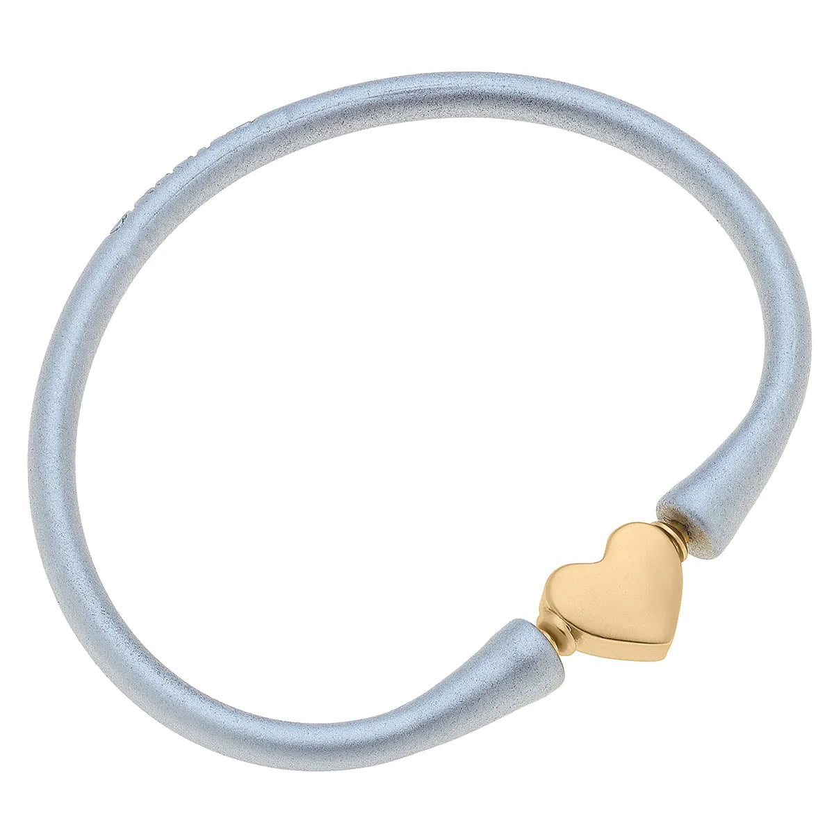 Blue or Silver Silicone Heart Bracelet
