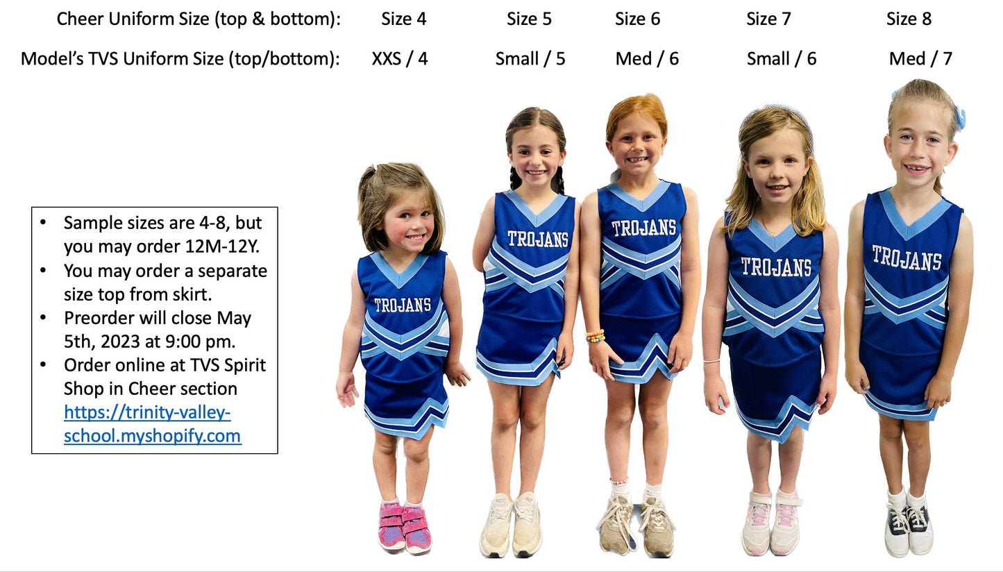 PREORDER Cheer Uniform Size 14-18