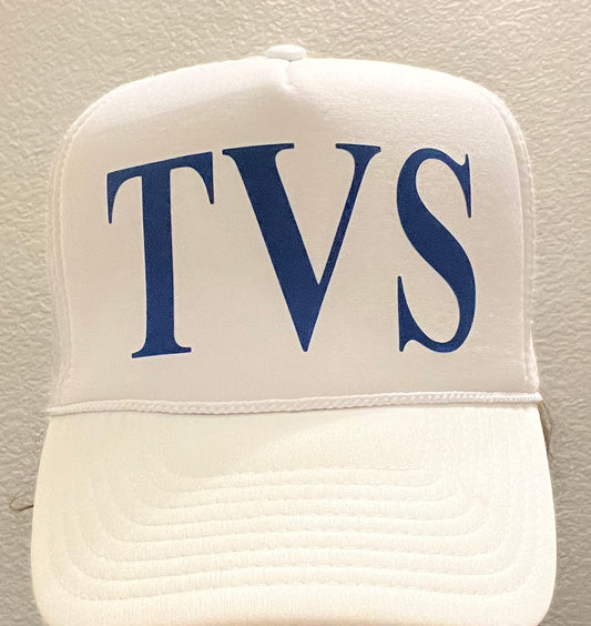 White Trucker Hat TVS